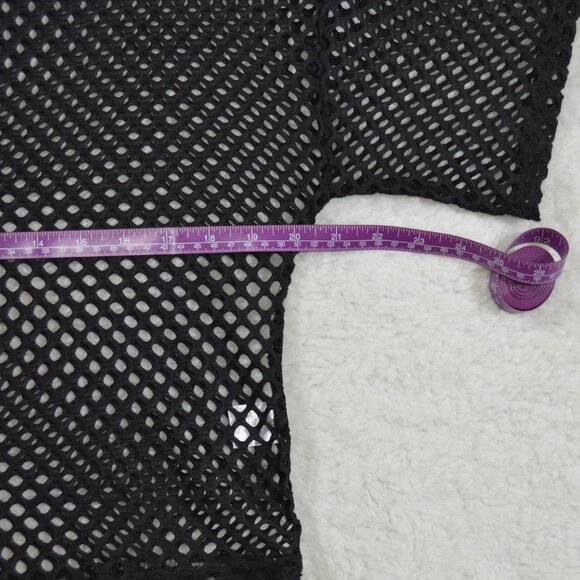 amazon black fishnet crop top M - Picture 3 of 10